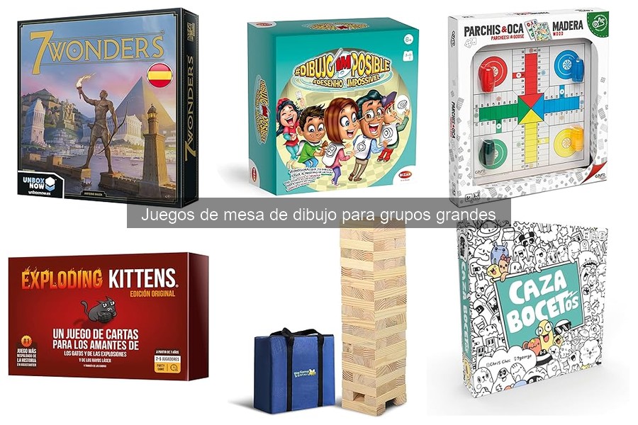Comparativa de juegos de mesa de dibujo para grupos grandes