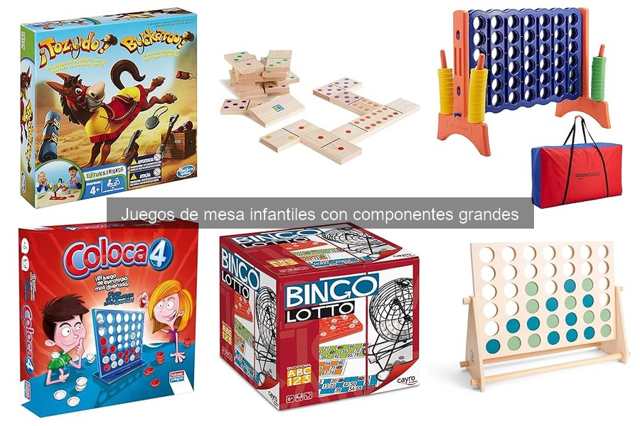 Comparativa de juegos de mesa infantiles con componentes grandes