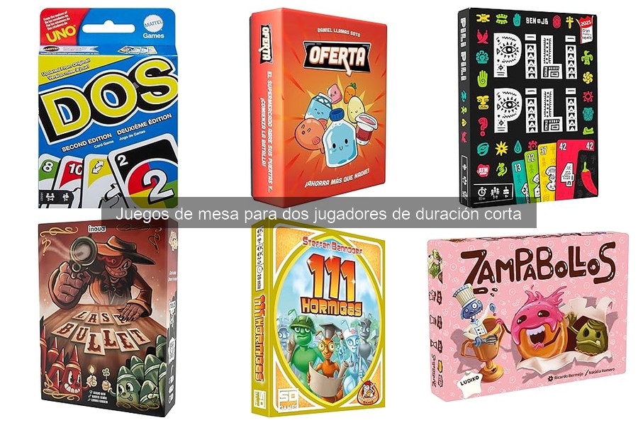Comparativa de juegos de mesa para dos jugadores de corta duración