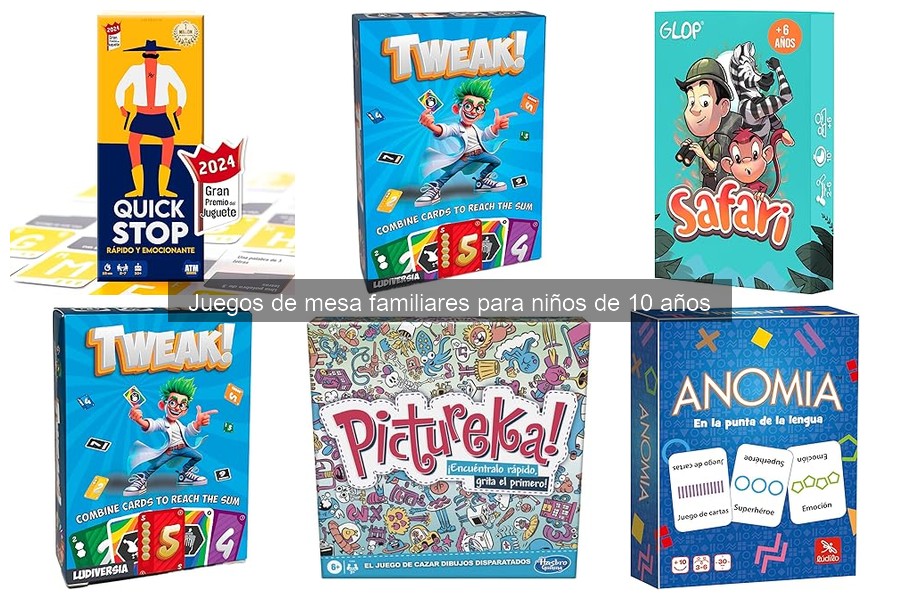 Comparativa de juegos de mesa para niños de 10 años