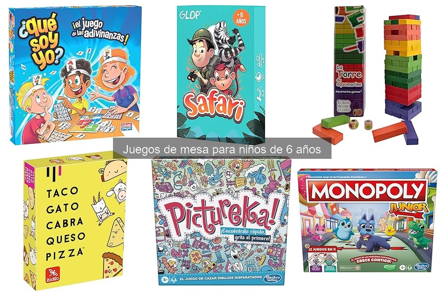 Comparativa de juegos de mesa para niños de 6 años