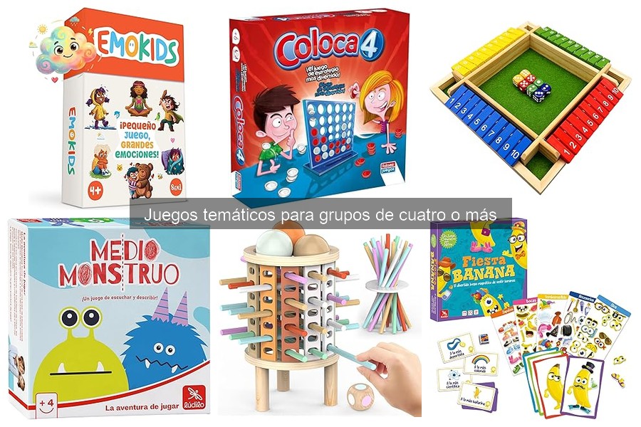 Comparativa de Juegos Temáticos para Grupos de Cuatro o Más
