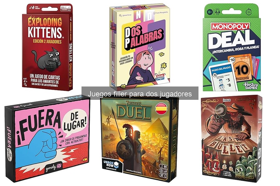 Mejores juegos filler para 2 jugadores en menos de 30 minutos