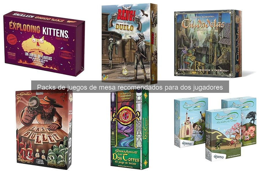 Mejores packs de juegos de mesa para dos según la temática