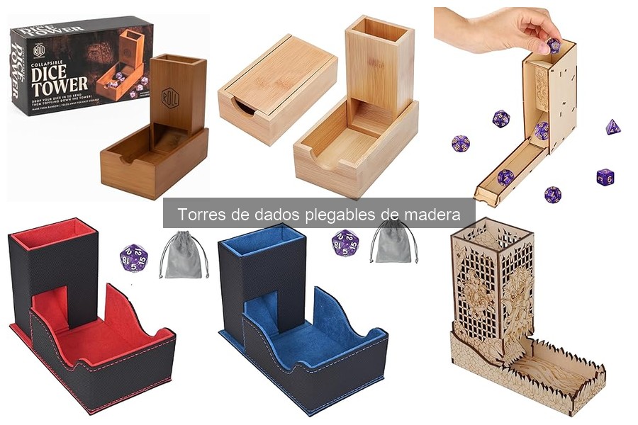 ¿Qué es una torre de dados plegable de madera?