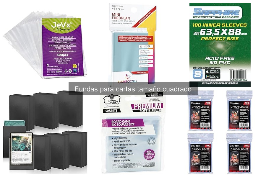 Tipos de fundas para cartas cuadradas: plásticos y más