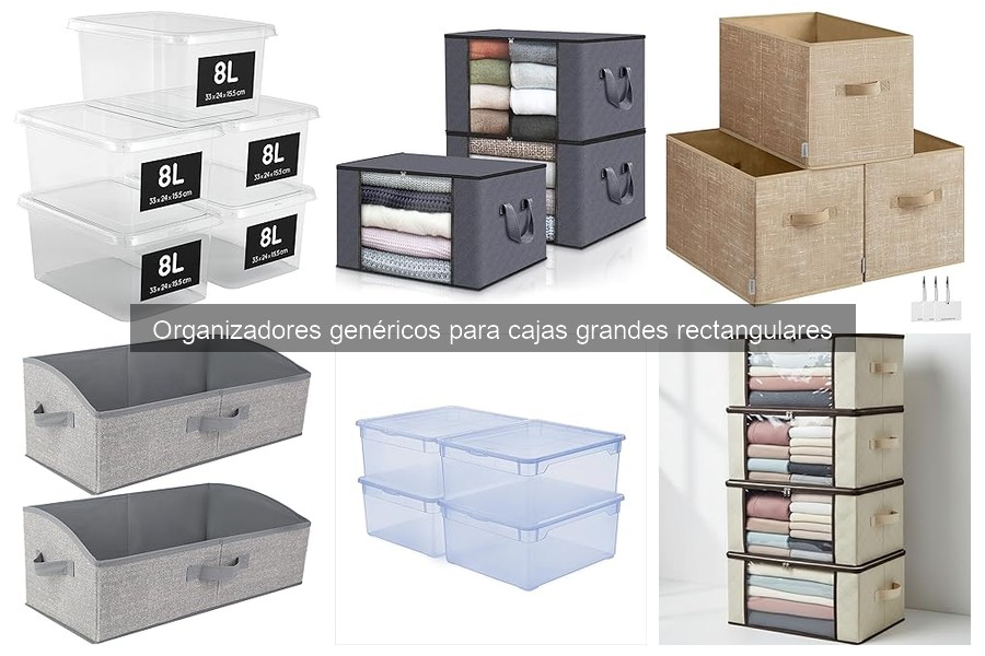 Tipos de organizadores genéricos para cajas grandes rectangulares